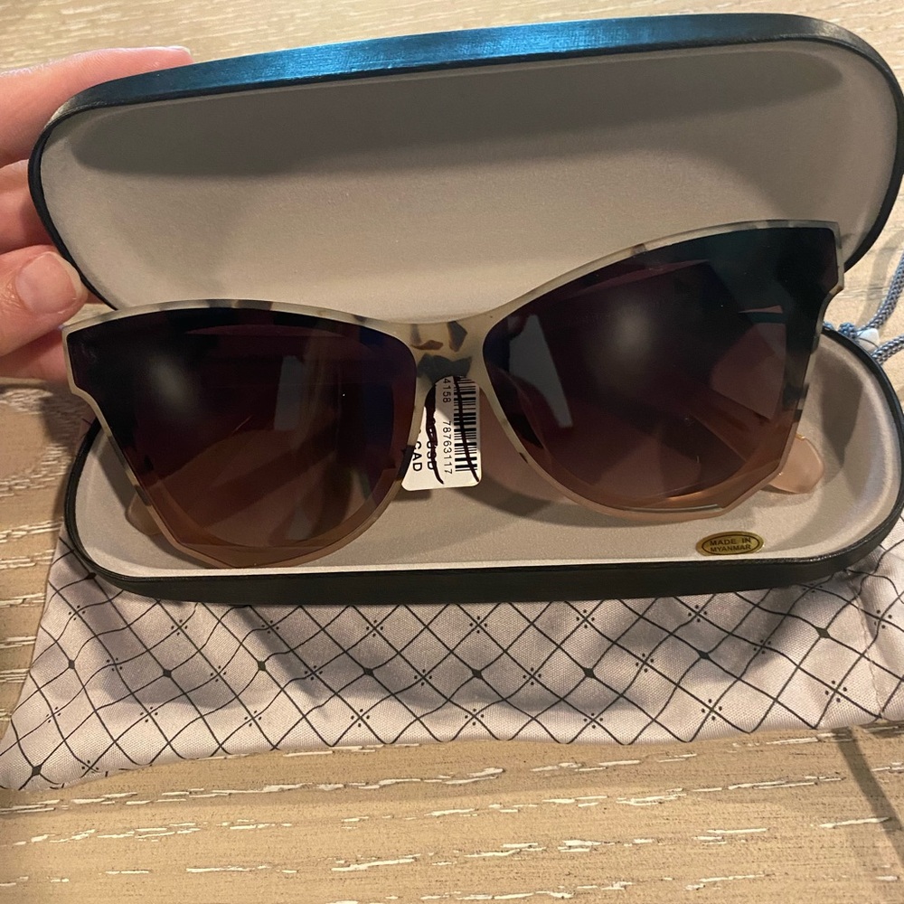 KREWE Tortoise Brown Gradient Cat-Eye Sunglasses Aubry Nylon